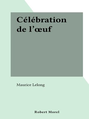 cover image of Célébration de l'œuf